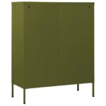Commode Vert olive 80x35x101,5 cm Acier – Image 5