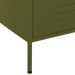 Commode Vert olive 80x35x101,5 cm Acier – Image 7