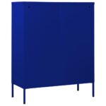 Commode Bleu marine 80x35x101,5 cm Acier – Image 5