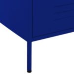 Commode Bleu marine 80x35x101,5 cm Acier – Image 7