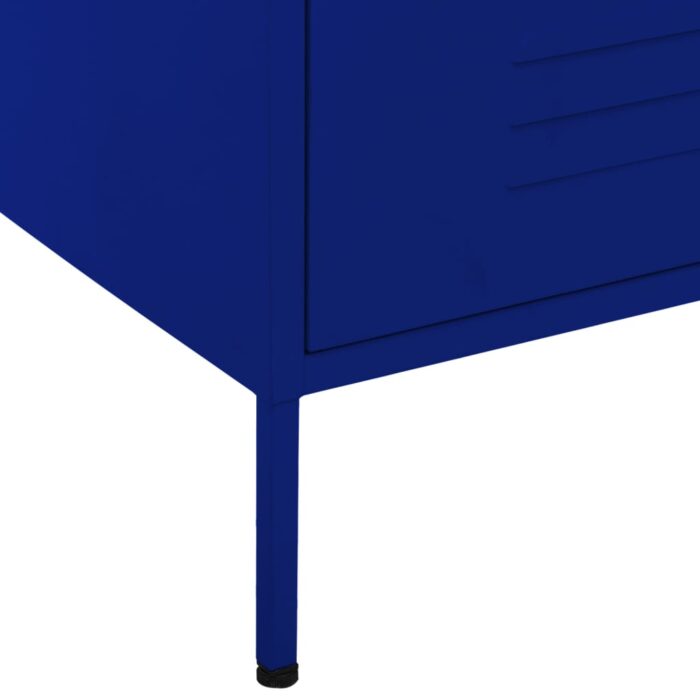 Commode Bleu marine 80x35x101,5 cm Acier – Image 7