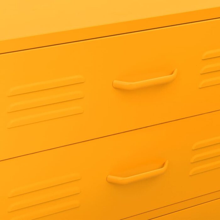 Commode Jaune moutarde 80x35x101,5 cm Acier – Image 2
