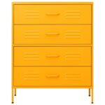 Commode Jaune moutarde 80x35x101,5 cm Acier – Image 3