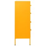 Commode Jaune moutarde 80x35x101,5 cm Acier – Image 4