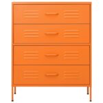Commode Orange 80x35x101,5 cm Acier – Image 3