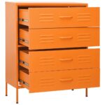 Commode Orange 80x35x101,5 cm Acier – Image 7