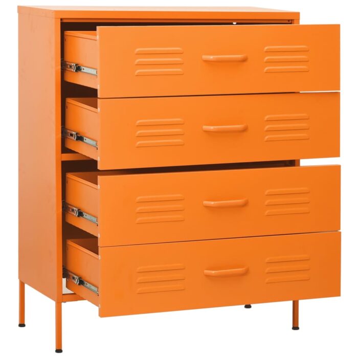 Commode Orange 80x35x101,5 cm Acier – Image 7