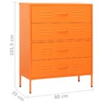 Commode Orange 80x35x101,5 cm Acier – Image 8