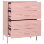 Commode Rose 80x35x101,5 cm Acier – Image 6