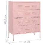 Commode Rose 80x35x101,5 cm Acier – Image 8