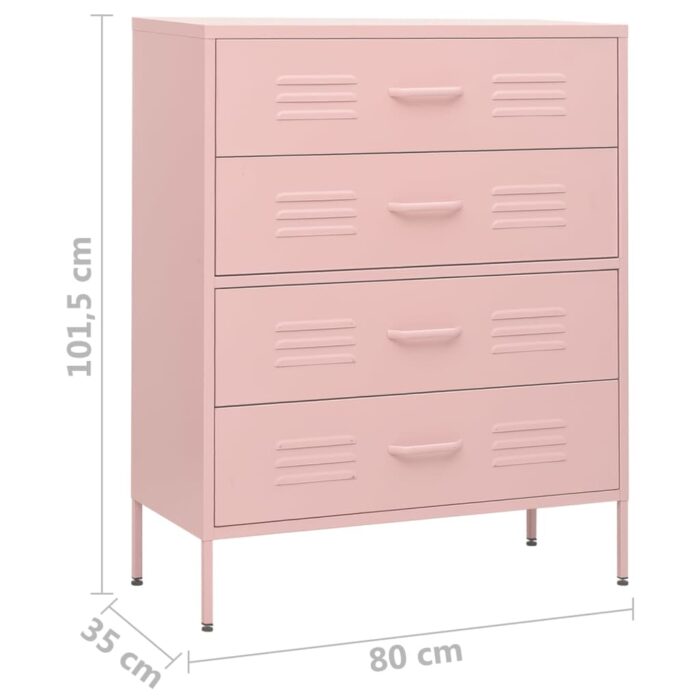 Commode Rose 80x35x101,5 cm Acier – Image 8