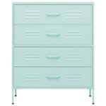 Commode Vert menthe 80x35x101,5 cm Acier – Image 3