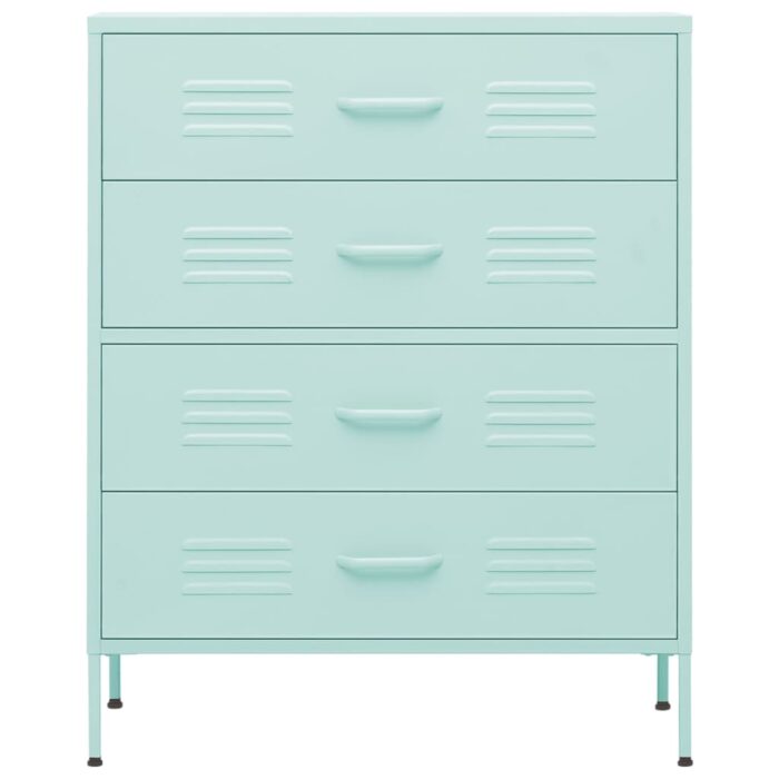 Commode Vert menthe 80x35x101,5 cm Acier – Image 3