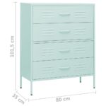 Commode Vert menthe 80x35x101,5 cm Acier – Image 8