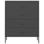 Commode Anthracite 80x35x101,5 cm Acier – Image 3