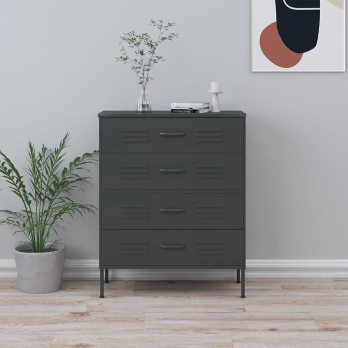 VXL8720286565162_m_en_hd_1.jpg Commode Anthracite 80x35x101,5 cm Acier – Image 1
