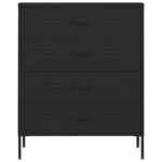 Commode Noir 80x35x101,5 cm Acier – Image 3