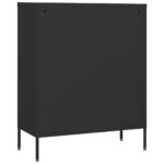 Commode Noir 80x35x101,5 cm Acier – Image 5