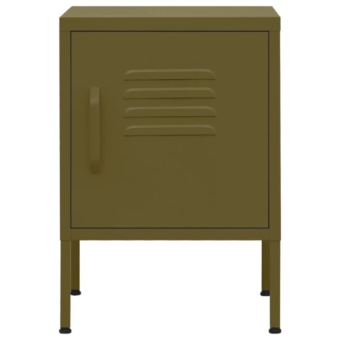 Table de chevet Vert olive 35x35x51 cm Acier – Image 2