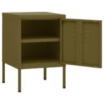 Table de chevet Vert olive 35x35x51 cm Acier – Image 3