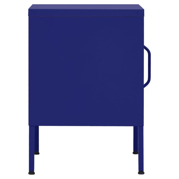 Table de chevet Bleu marine 35x35x51 cm Acier – Image 4