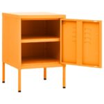 Table de chevet Jaune moutarde 35x35x51 cm Acier – Image 2