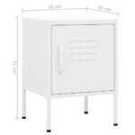 Table de chevet Blanc 35x35x51 cm Acier – Image 7