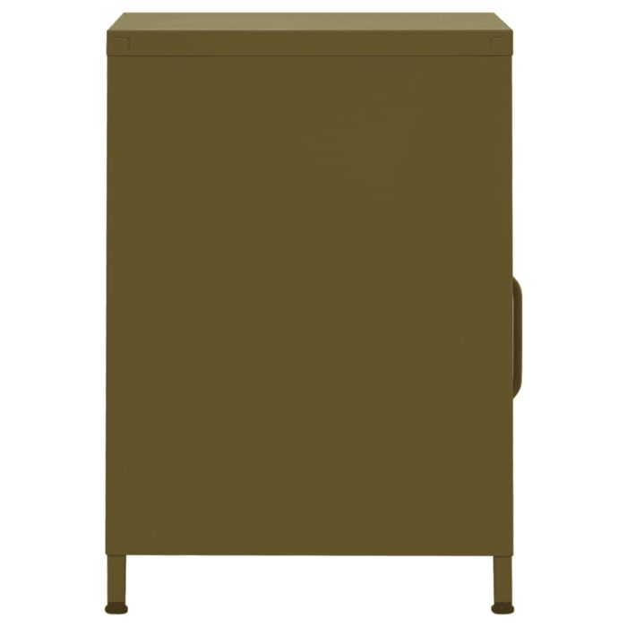 Table de chevet Vert olive 35x35x51 cm Acier – Image 2