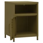 Table de chevet Vert olive 35x35x51 cm Acier – Image 4