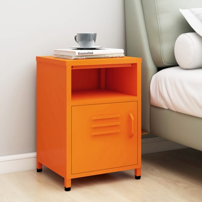 Table de chevet Orange 35x35x51 cm Acier – Image 1