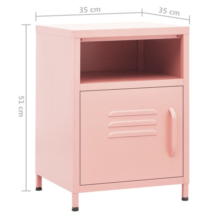 Table de chevet Rose 35x35x51 cm Acier – Image 7