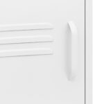 Table de chevet Blanc 35x35x51 cm Acier – Image 6