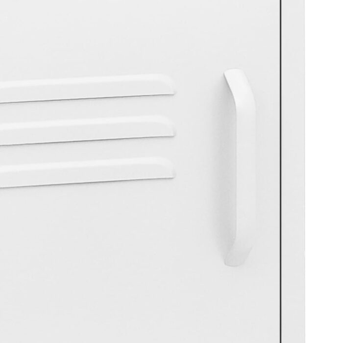 Table de chevet Blanc 35x35x51 cm Acier – Image 6