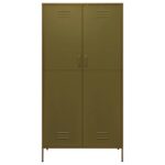 Garde-robe Vert olive 90x50x180 cm Acier – Image 2