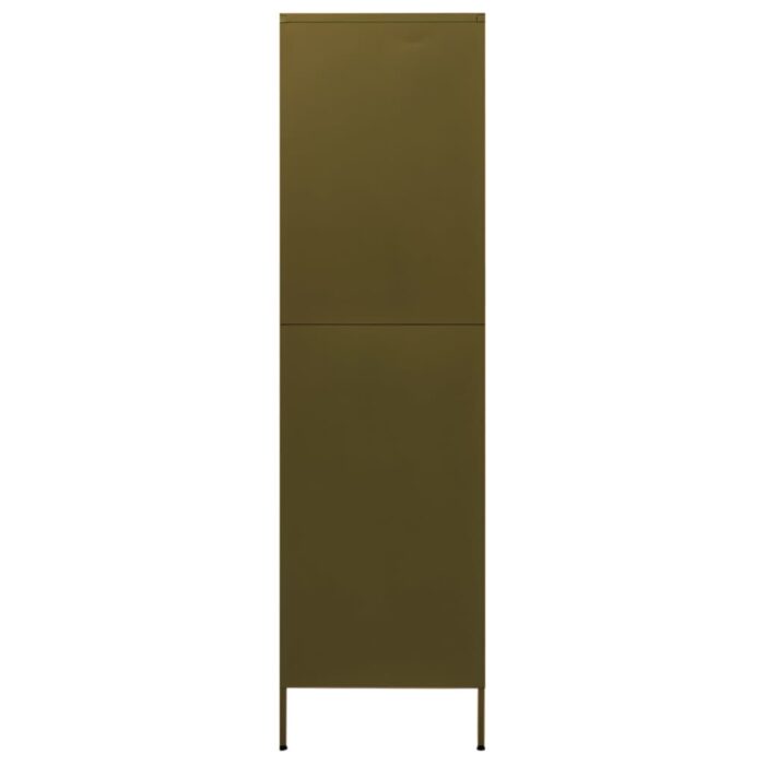 Garde-robe Vert olive 90x50x180 cm Acier – Image 3