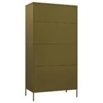 Garde-robe Vert olive 90x50x180 cm Acier – Image 4