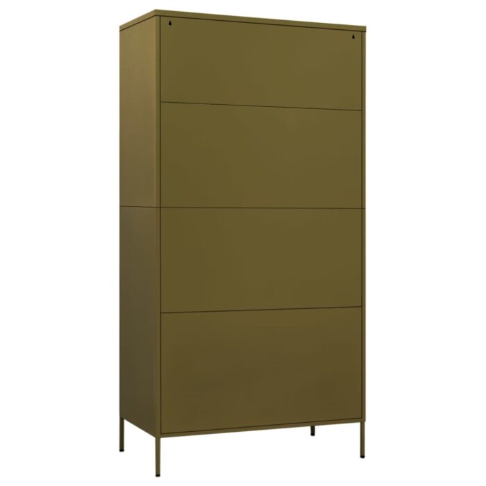 Garde-robe Vert olive 90x50x180 cm Acier – Image 4