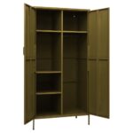Garde-robe Vert olive 90x50x180 cm Acier – Image 5