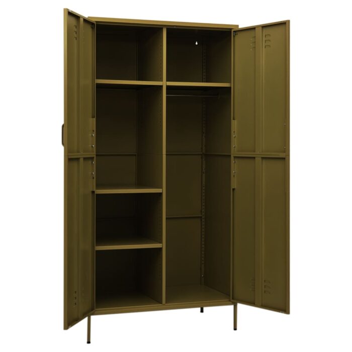 Garde-robe Vert olive 90x50x180 cm Acier – Image 5