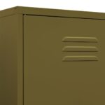 Garde-robe Vert olive 90x50x180 cm Acier – Image 6