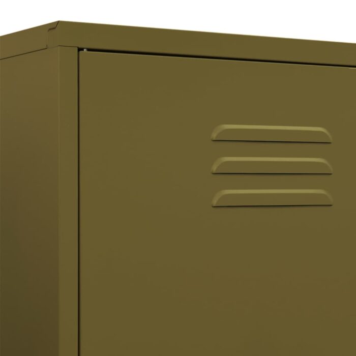 Garde-robe Vert olive 90x50x180 cm Acier – Image 6