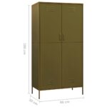 Garde-robe Vert olive 90x50x180 cm Acier – Image 8