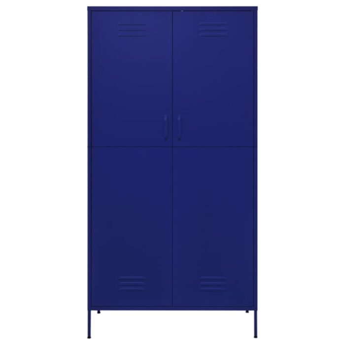Garde-robe Bleu marine 90x50x180 cm Acier – Image 2