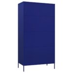 Garde-robe Bleu marine 90x50x180 cm Acier – Image 4