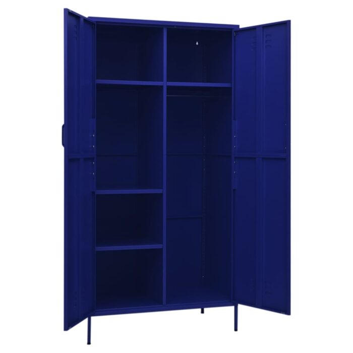 Garde-robe Bleu marine 90x50x180 cm Acier – Image 5