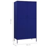 Garde-robe Bleu marine 90x50x180 cm Acier – Image 8