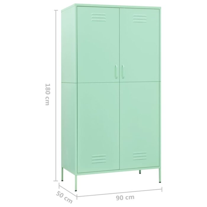 Garde-robe Vert menthe 90x50x180 cm Acier – Image 8