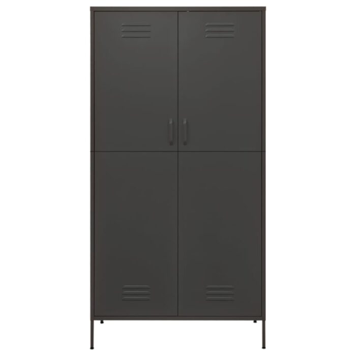 Garde-robe Anthracite 90x50x180 cm Acier – Image 2