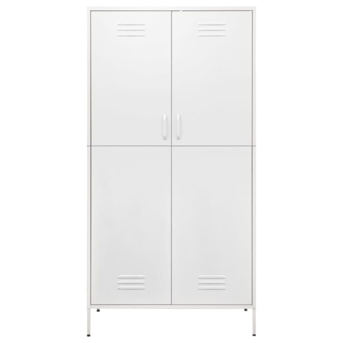 Garde-robe Blanc 90x50x180 cm Acier – Image 2