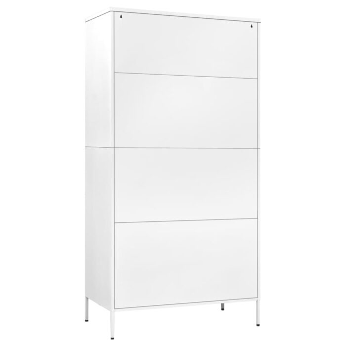 Garde-robe Blanc 90x50x180 cm Acier – Image 4